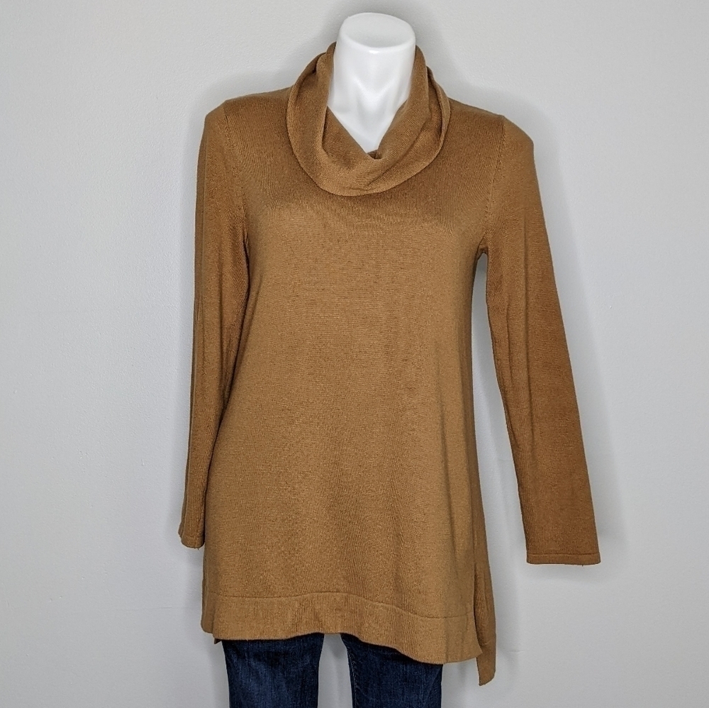 J Jill tan cowl neck oversized sweater XSP